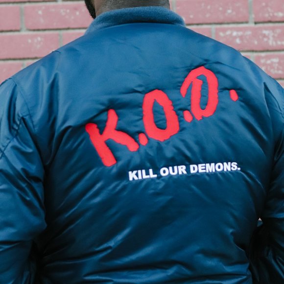 KOD Dare Script Flight Bomber Jacket (1 of 1) - Picture 1 of 2